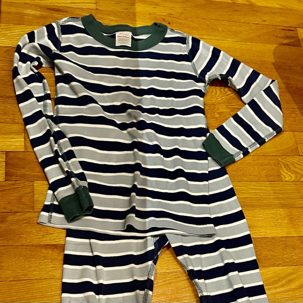 Hanna Anderson striped pajamas, size 6-7